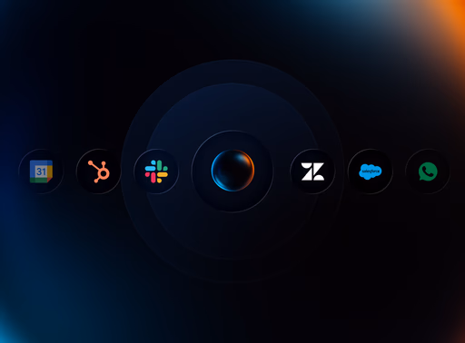 Fusion AI integrations arranged around the Fusion logo