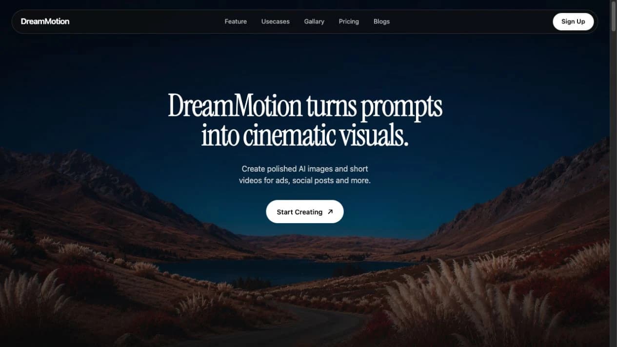 DreamMotion website template preview