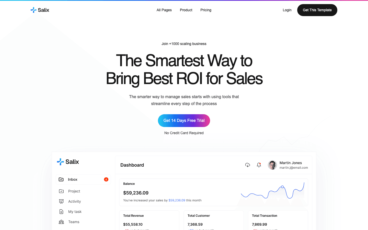 Salix website template preview