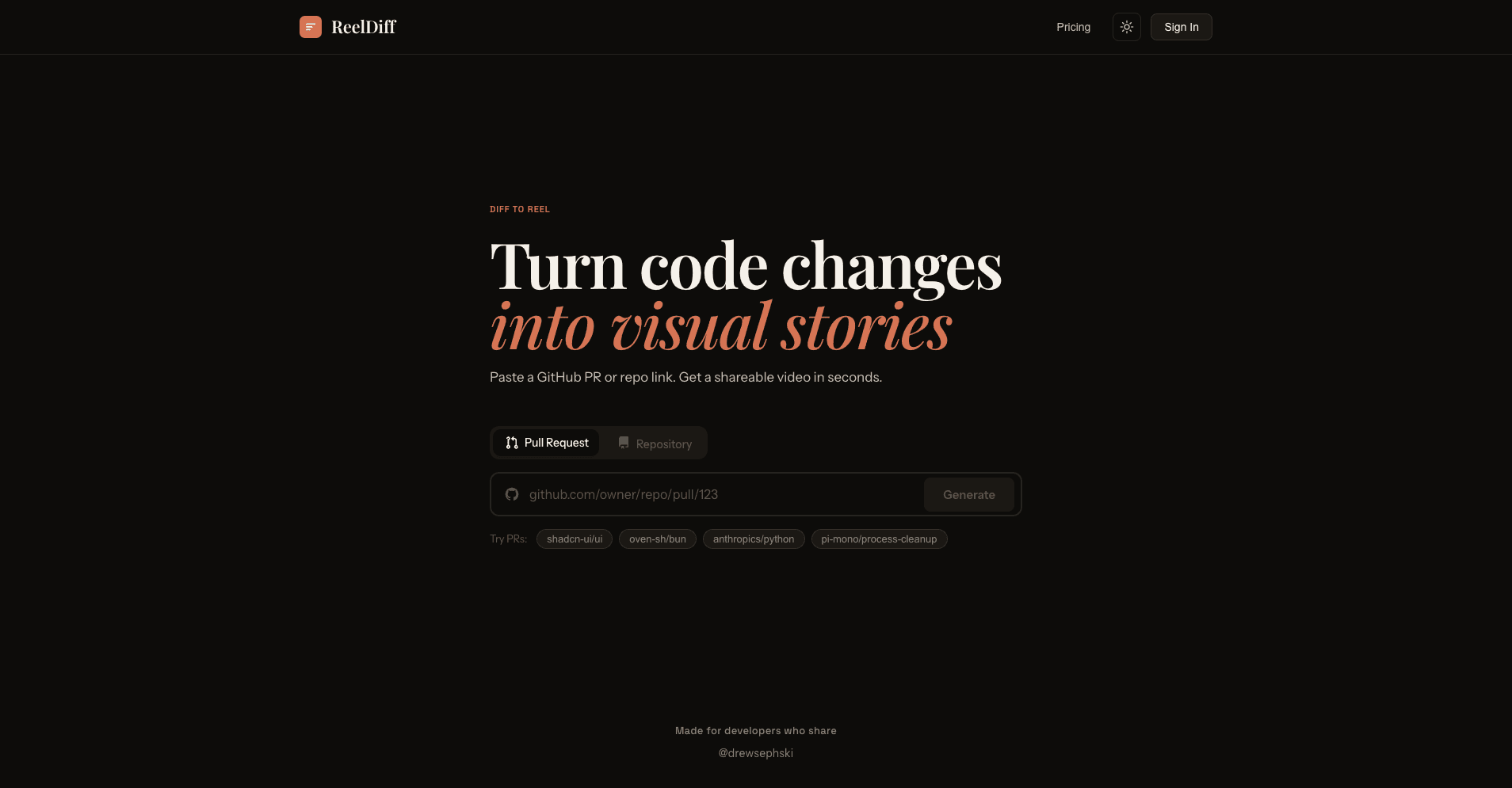 ReelDiff screenshot
