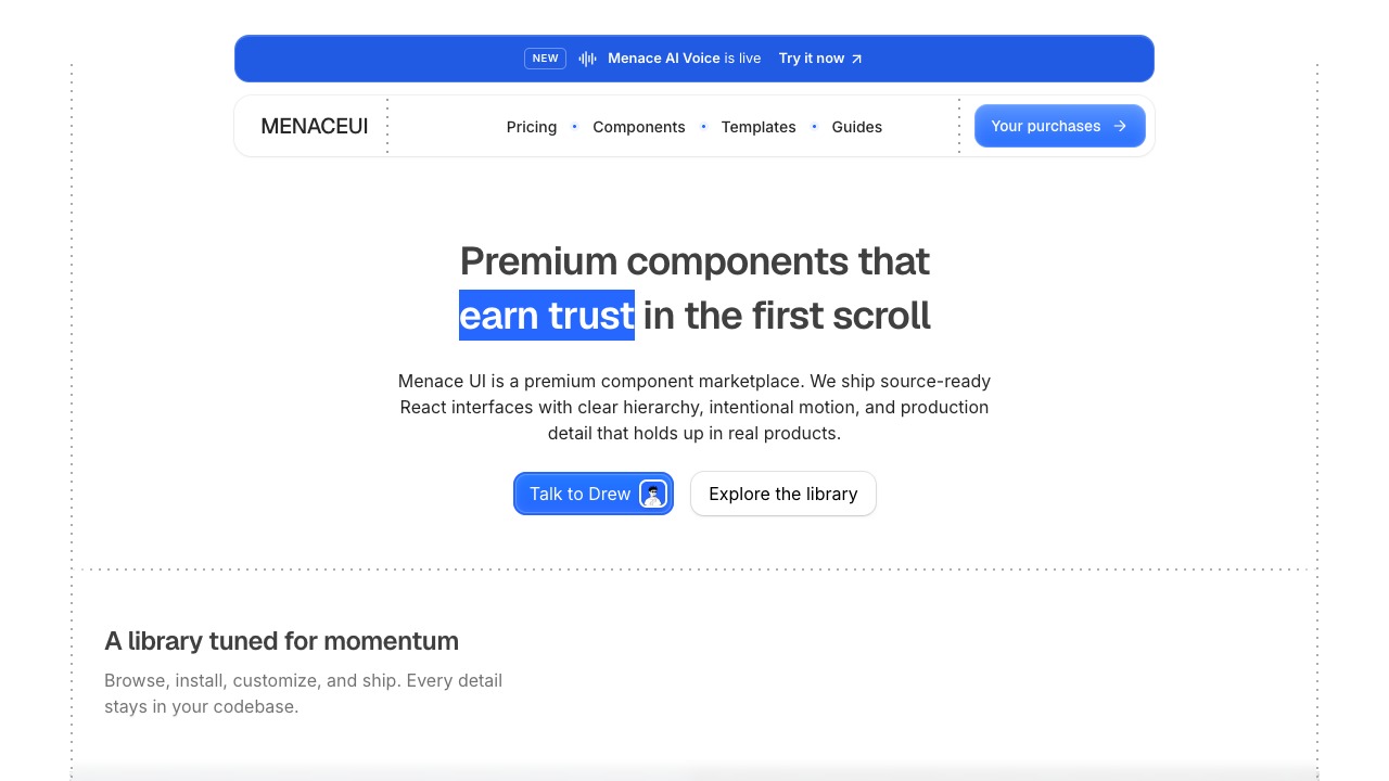 Menace UI — UI, COMPONENTS