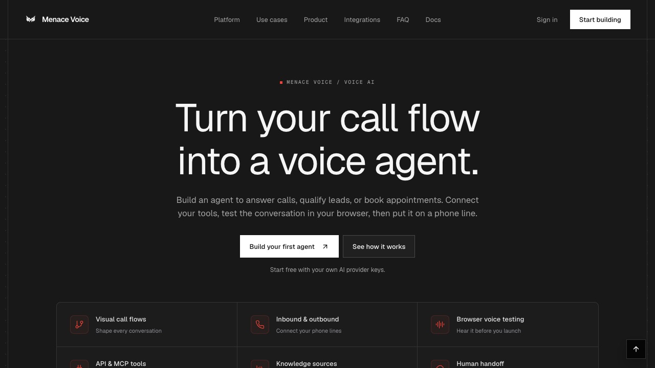 Menace Voice — VOICE AI, PLATFORM