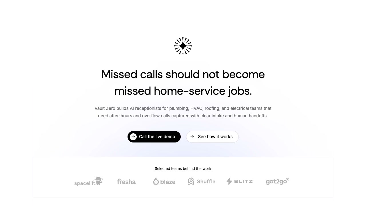 Vault Zero — VOICE AI, PRODUCT